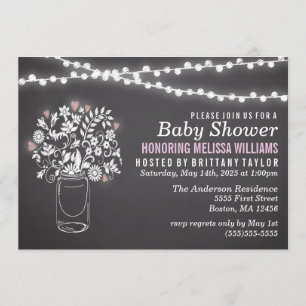 Mason Jar Chalkboard Babydusche Einladung