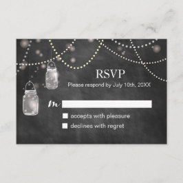 Mason Jar Chalkboard RSVP Cards Karte