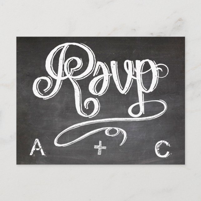 Mason Jar Chalkboard Wedding RSVP Response Einladungspostkarte (Vorderseite)