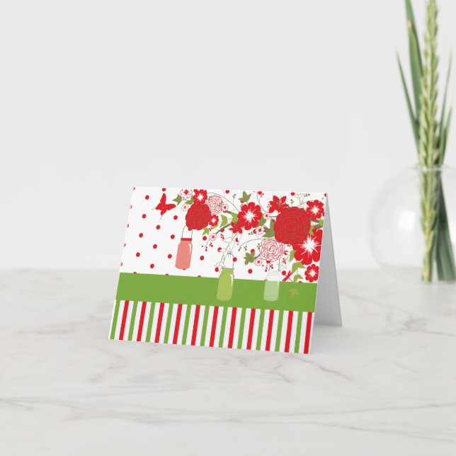 Mason Jar Christmas Danke-Karte Dankeskarte (Vorderseite)