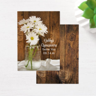 Mason Jar Daisies Merci Quinceañera Favoriser Tags