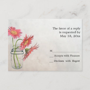Mason Jar Daisies RSVP Karten