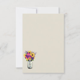Mason Jar Daisies und Sonnenblumen | Begleitkarte Einladung