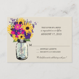 Mason Jar Daisies und Sonnenblumen | UAWG | RSVP Karte