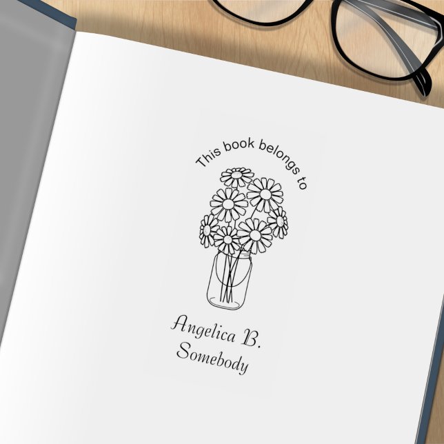 Mason Jar Daisy Blume Bouquet Buchzeichen Gummistempel (Von Creator hochgeladen)