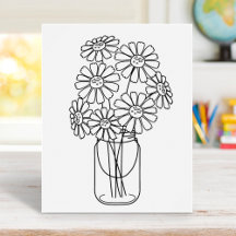 Mason Jar Daisy Blume Farbseite