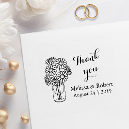Mason Jar Daisy Blume Vielen Dank für Ihre Hochzei Gummistempel