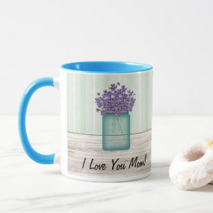 Mason Jar de violettes Mug de la fête des mères