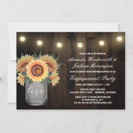 Mason Jar + Einladungen zur Sunflower Engagement P