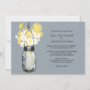 Mason Jar et invitations de mariage Fleurs sauvage