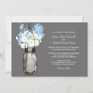 Mason Jar et les invitations aux mariages Fleurs s