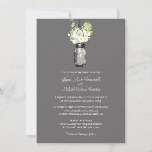 Mason Jar et les invitations aux mariages Fleurs s
