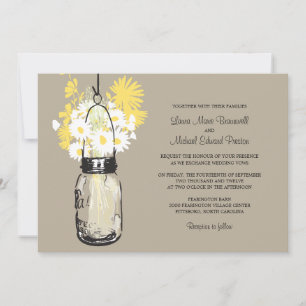 Mason Jar et les invitations aux mariages Fleurs s