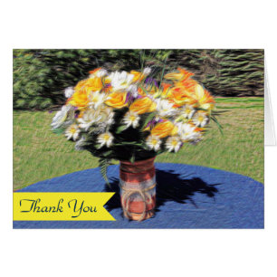 Mason Jar Été Floral Bouquet Merci