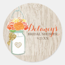 Mason Jar Fall Glitzer Brautparty Aufkleber