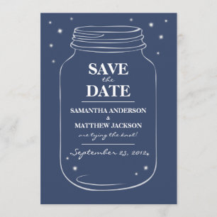 Mason Jar Fireflies Enregistrer les cartes de date