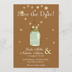 Mason Jar Fireflies Herz Hochzeit speichern das Da Save The Date