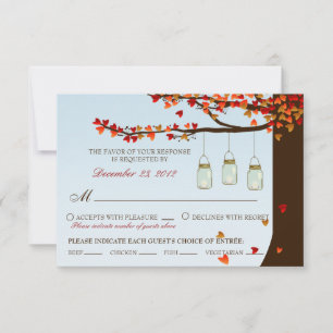 Mason Jar Fireflies Oak Tree Day UAWG (Mahlzeit) RSVP Karte