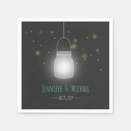 Mason Jar Fireflies Rustic Modern Wedding Serviette
