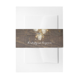 Mason Jar Firefly Lights Rustikales Holz Einladungsbanderole