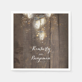 Mason Jar Firefly Lights Rustikales Land Serviette