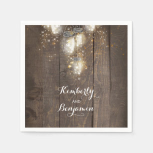 Mason Jar Firefly Lights Rustikales Land Serviette