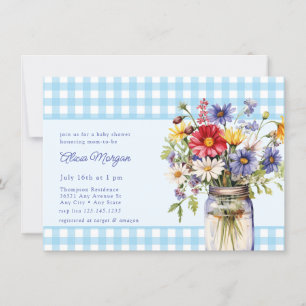 Mason Jar Floral Rustikale Babydusche Einladung