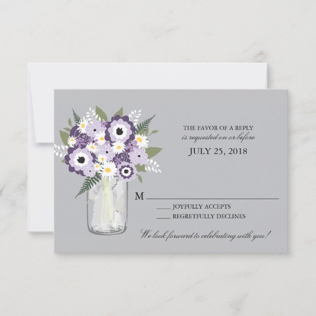 Mason Jar Floral | UAWG | RSVP Karte (Vorderseite)