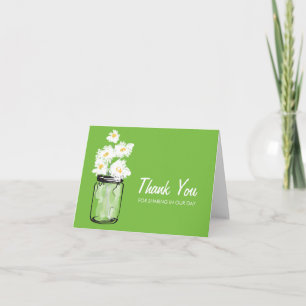 Mason Jar gefüllt mit White Daisies Dankeskarte