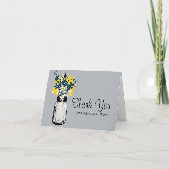 Mason Jar gefüllt mit Wilblumen Dankeskarte (Vorderseite)