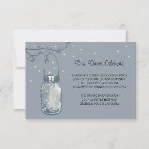 Mason Jar Glühwürmchen Hochzeitsempfang Einladung