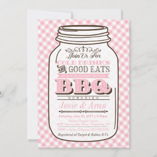 Mason Jar GRILLEN Invitation, Couples Baby Shower  Einladung