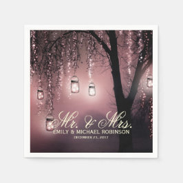 Mason Jar Lichter Baum rustikale Hochzeit Serviette