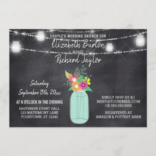 Mason Jar Lights Chalkboard Paare Polterabend Einladung