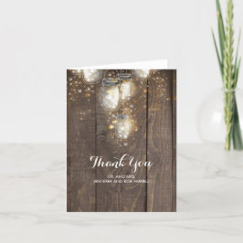 Mason Jar Lights Rustic Wedding Vielen Dank Dankeskarte