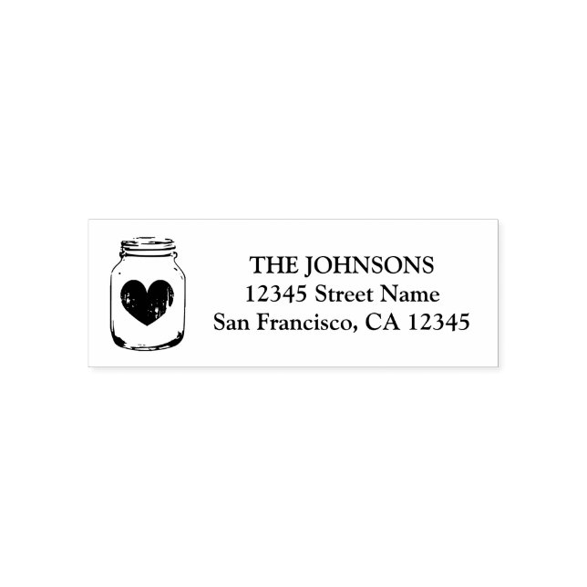 Mason Jar Logo selbstfärbende Rücksendeadresse Bri Permastempel (Design)