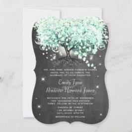Mason Jar Mint Chalkboard Herz Leaf Tree Invitati Einladung