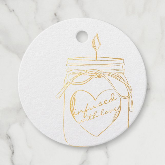 Mason Jar mit der Liebe verziert danke Folie Geschenkanhänger (Vorderseite)