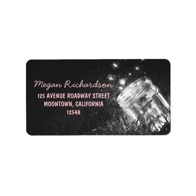 mason jar nuit romantique lumières étiquette de ad (Devant)