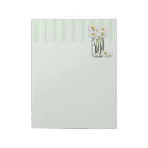 Mason Jar of Daisies Notepad Notizblock