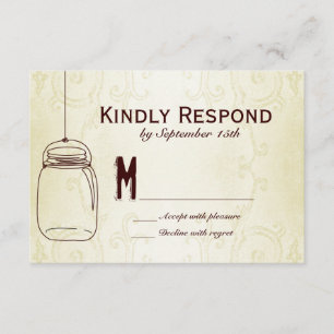 Mason Jar Pays Tourne Les Cartes RSVP Mariage