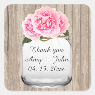 Mason jar peony rose mariage étiquettes peony2