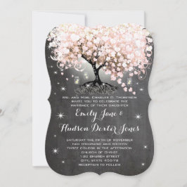 Mason Jar Pink Chalkboard Herz Leaf Tree Einladung