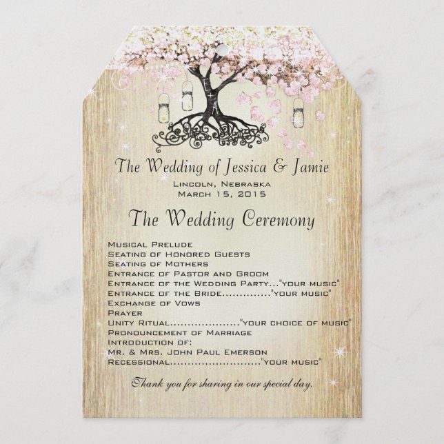 Mason Jar Pink Rose Gold Herz Leaf Tree Programm (Vorderseite)