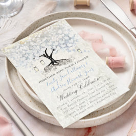 Mason Jar Powder Blue Heart Leaf Tree Damask Einladung