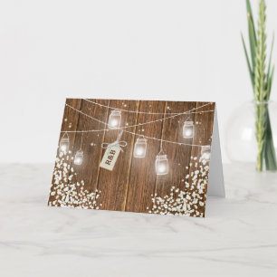 Mason Jar Rustic Babys Abend Empfang Einladung