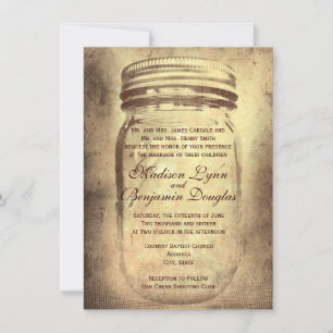 Mason Jar Rustic Country Wedding Einladungen