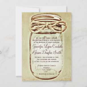 Mason Jar Rustic Country Wedding Einladungen