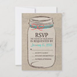 Mason Jar Rustic RSVP Card Karte