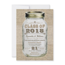 Mason Jar Rustic Vintag Look Burlap Abschluss